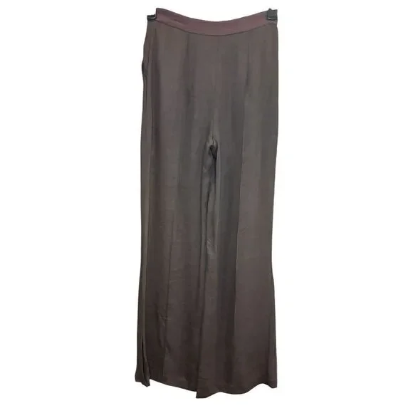 La Ligne Wide Leg Linen Blend Pant in Coffee Brown NWT Size 2